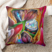 鮮やか抽象芸術チューリップ反射 クッション (ブランケット)