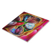 鮮やか抽象芸術チューリップ反射 タイル (側面)