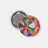 鮮やか抽象芸術チューリップ反射 マグネット (正面/裏面)