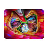 鮮やか抽象芸術チューリップ反射 マグネット (横)