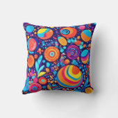 鮮やか抽象芸術バブル宇宙 クッション (裏面)