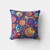 鮮やか抽象芸術バブル宇宙 クッション (正面)