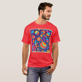 鮮やか抽象芸術バブル宇宙 Tシャツ (正面フル)
