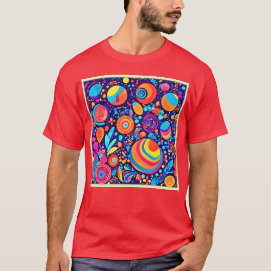 鮮やか抽象芸術バブル宇宙 Tシャツ (正面)