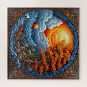 鮮やか抽象芸術ファンタジー ジグソーパズル (横)