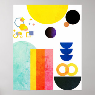 鮮やか抽象芸術フリーフォームウォールアート ポスター