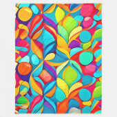 鮮やか抽象芸術フローラ爆発 フリースブランケット (正面)