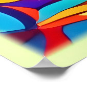 鮮やか抽象芸術フローラ爆発 ポスター (角)