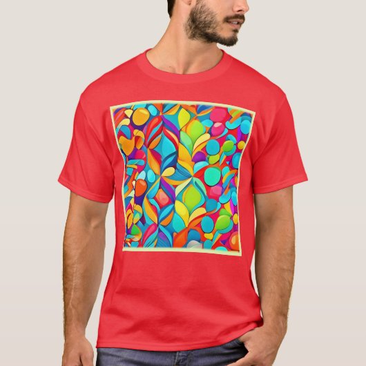 鮮やか抽象芸術フローラ爆発 Tシャツ (正面)