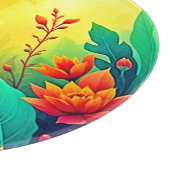 鮮やか抽象芸術フローラ美しい カッティングボード (角)