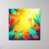 鮮やか抽象芸術フローラ美しい キャンバスプリント (正面)