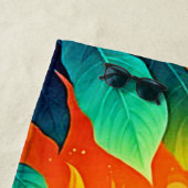 鮮やか抽象芸術フローラ美しい ビーチタオル (インサイチュ)