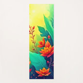 鮮やか抽象芸術フローラ美しい ヨガマット (正面)