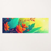 鮮やか抽象芸術フローラ美しい ヨガマット (正面(横))