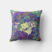 鮮やか抽象芸術フローラ1 クッション (裏面)