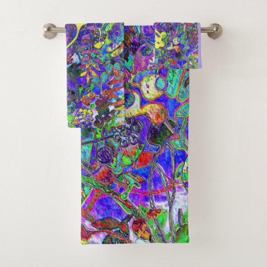 鮮やか抽象芸術フローラ1 バスタオルセット (インサイチュ)