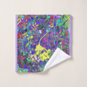 鮮やか抽象芸術フローラ1 バスタオルセット (ウォッシュタオル)