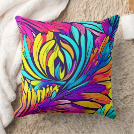 鮮やか抽象芸術フローラ クッション