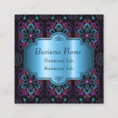 鮮やか抽象芸術フローラ スクエア名刺 (正面)