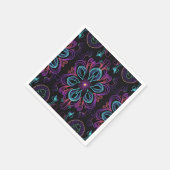 鮮やか抽象芸術フローラ スタンダードカクテルナプキン (角)