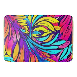 鮮やか抽象芸術フローラ バスマット