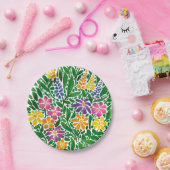 鮮やか抽象芸術フローラ ペーパープレート (パーティー)