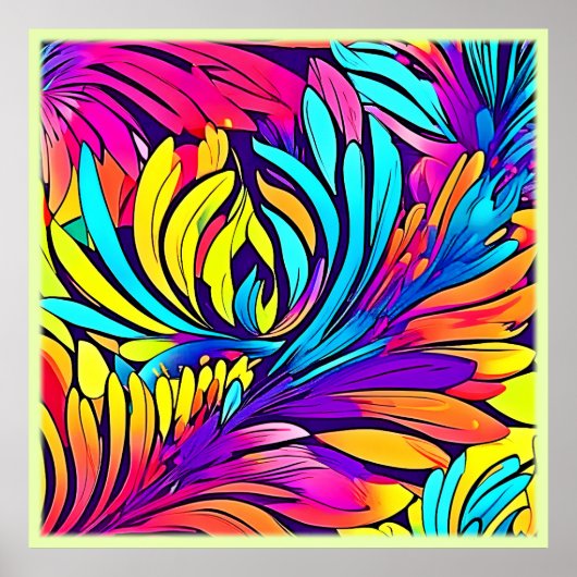 鮮やか抽象芸術フローラ ポスター (正面)