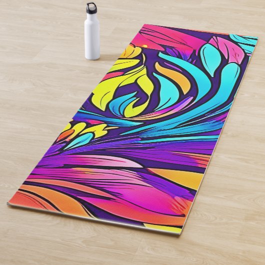 鮮やか抽象芸術フローラ ヨガマット (インサイチュ)