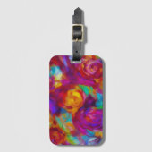 鮮やか抽象芸術フローラ ラゲッジタグ (正面縦)
