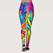 鮮やか抽象芸術フローラ レギンス (裏面)