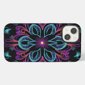 鮮やか抽象芸術フローラ iPhoneケース (裏面横)