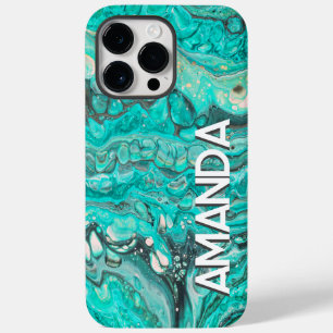 鮮やか抽象芸術フ絵を描ロティール(緑がかった色)グリーンカスタムアート Case-Mate iPhone 14 PRO MAXケース