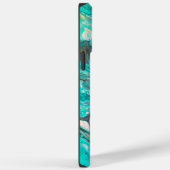 鮮やか抽象芸術フ絵を描ロティール（緑がかった色）グリーンカスタムアート Case-Mate iPhoneケース (裏面 / 右)