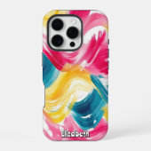 鮮やか抽象芸術ブラシストローク iPhoneケース (裏面)