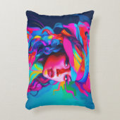 鮮やか抽象芸術ポートレート アクセントクッション (正面(垂直))