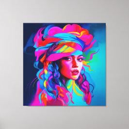 鮮やか抽象芸術ポートレート キャンバスプリント