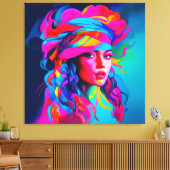 鮮やか抽象芸術ポートレート キャンバスプリント (インサイチュ (リビング))