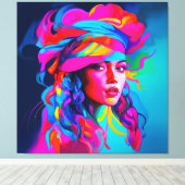 鮮やか抽象芸術ポートレート キャンバスプリント (インサイチュ (ウッドフロア))