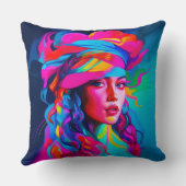 鮮やか抽象芸術ポートレート クッション (裏面)