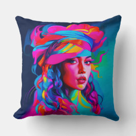 鮮やか抽象芸術ポートレート クッション