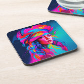鮮やか抽象芸術ポートレート コースター (左側)