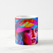 鮮やか抽象芸術ポートレート コーヒーマグカップ (中央)