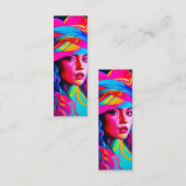 鮮やか抽象芸術ポートレート スキニー名刺 (正面/裏面)