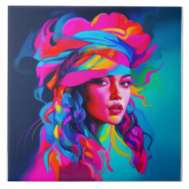 鮮やか抽象芸術ポートレート タイル