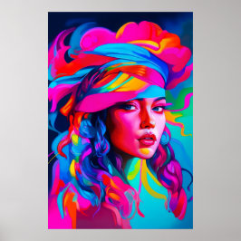 鮮やか抽象芸術ポートレート ポスター