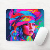 鮮やか抽象芸術ポートレート マウスパッド (マウス)