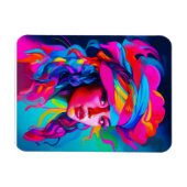 鮮やか抽象芸術ポートレート マグネット (横)