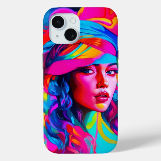 鮮やか抽象芸術ポートレート Case-Mate iPhoneケース (裏面)