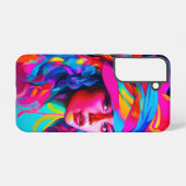 鮮やか抽象芸術ポートレート SAMSUNG GALAXYケース (裏面横)