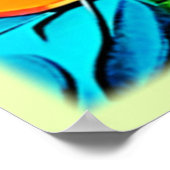 鮮やか抽象芸術リーフ ポスター (角)